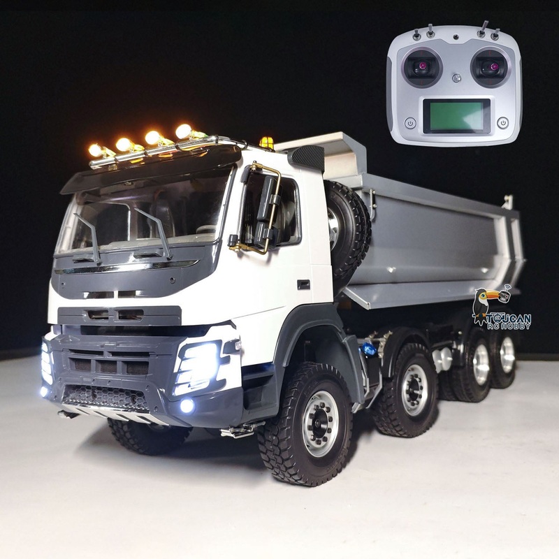 JDMODEL RC Dump 1/14 Metal Hydraulic Dumper 8*8 Truck AWD W/ Hopper Cylinder Tube 2Speed Differential Axle Motor Servo ESC Radio