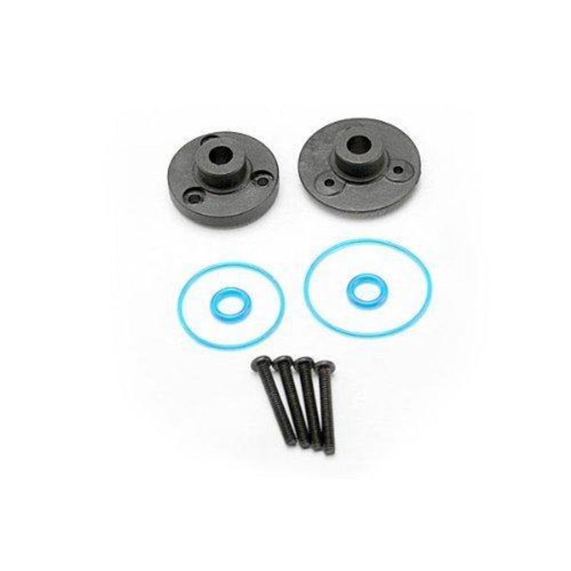 Traxxas 7080 Cover plates differential (front or rear) gaskets (2) o-rings (2) 2x14mm BCS (4)