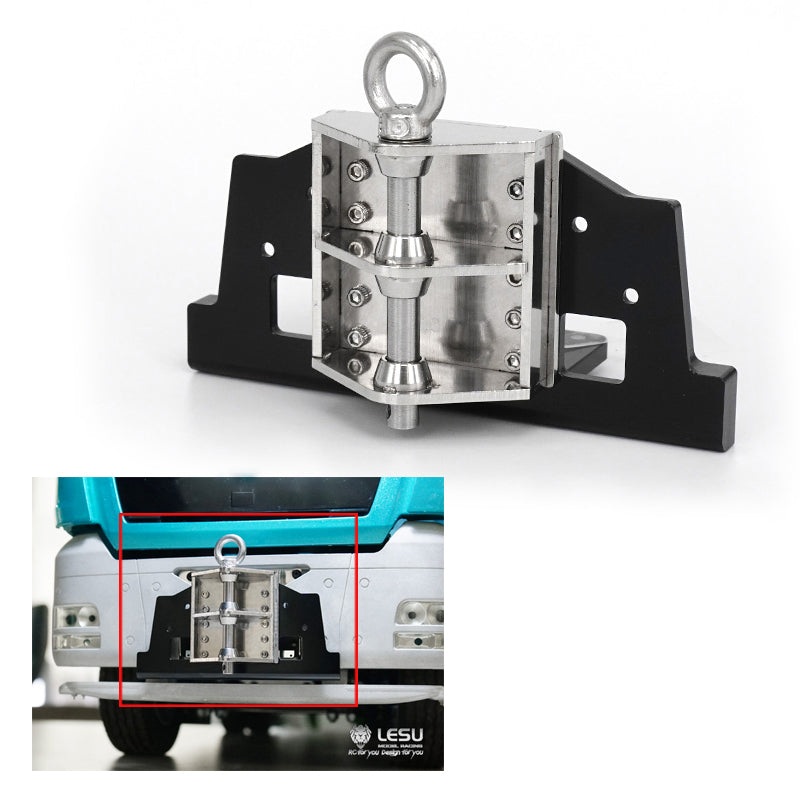LESU 1/14 Metal Front Insurance Cover Stand Hook Winch Coupler Car Shell Cab Protection for TAMIIYA RC Tractor Truck 1PC Metal Rack of Front Bumper