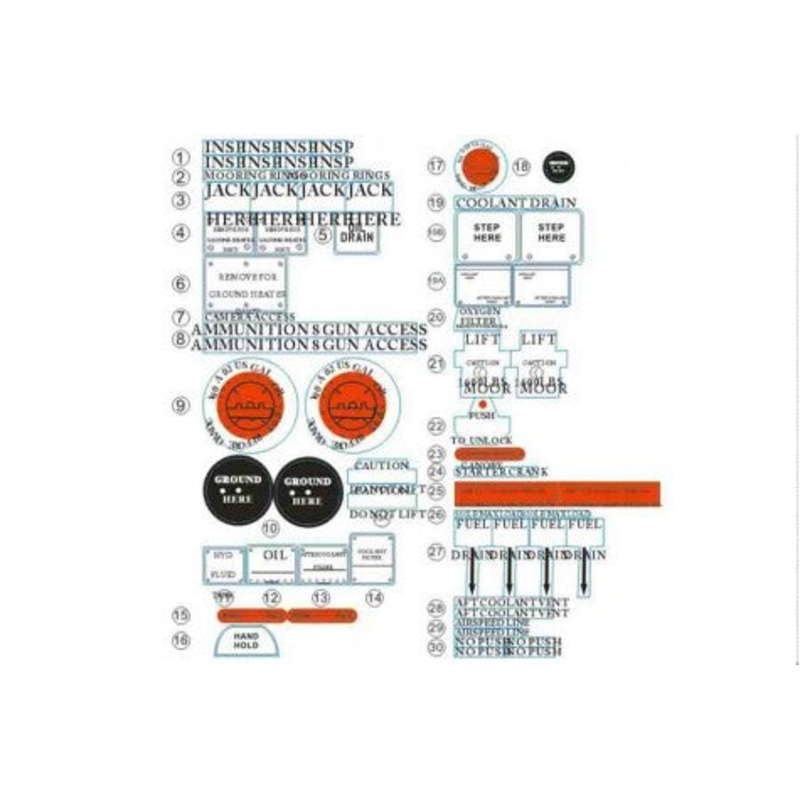 1450mm P-51D Red Tail Detailed Decal Sheet