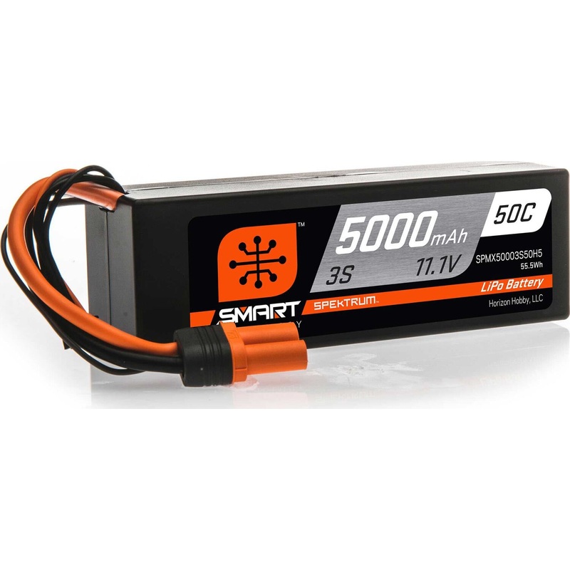 11.1V 5000mAh 3S 50C Smart Hardcase LiPo Battery: IC5