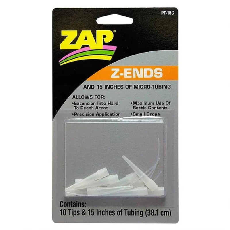 Zap Z-Ends (10) & Teflon Tubing for ZAP GLUE (Nozzle Applicator) [Zap] PT-18C