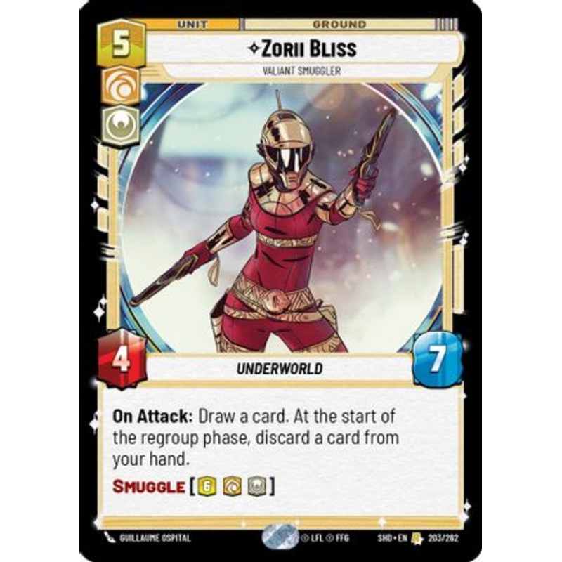 Zorii Bliss – Valiant Smuggler (203/262) – Shadows of the Galaxy