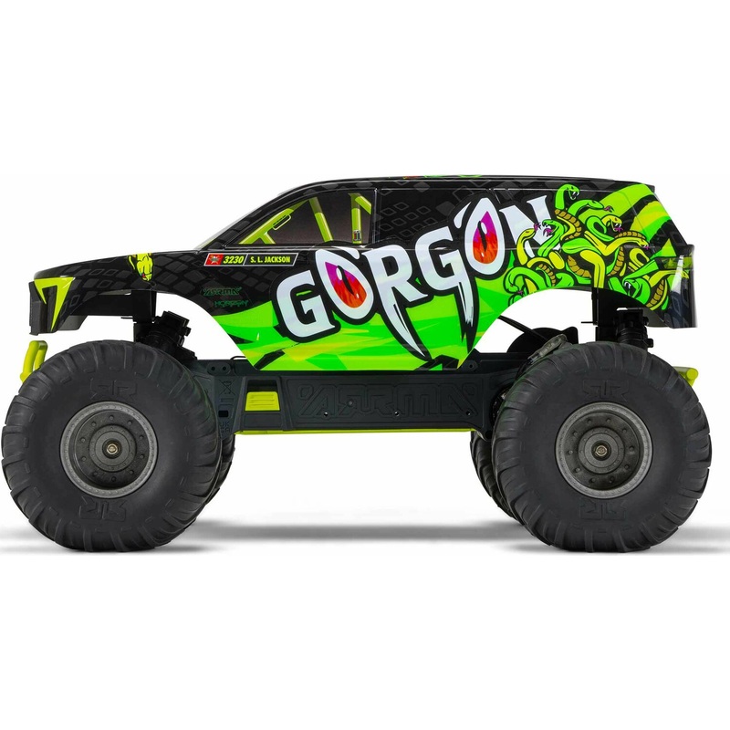1/10 GORGON 4X2 MEGA 550 Brushed Monster Truck RTR with Battery & Charger, Yellow