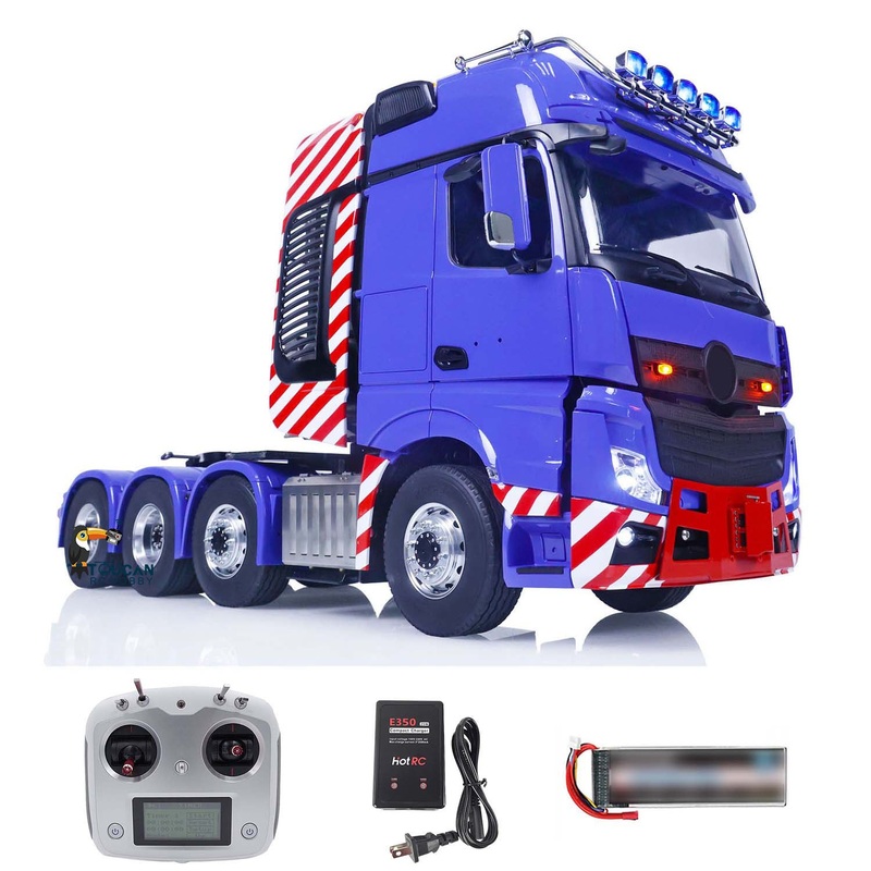 1/14 LESU 8X8 RC Tractor Truck 3-speed Transmission Remote Controlled Car Model W/ Equipment Rack Decorative Air Conditioner PNP Version