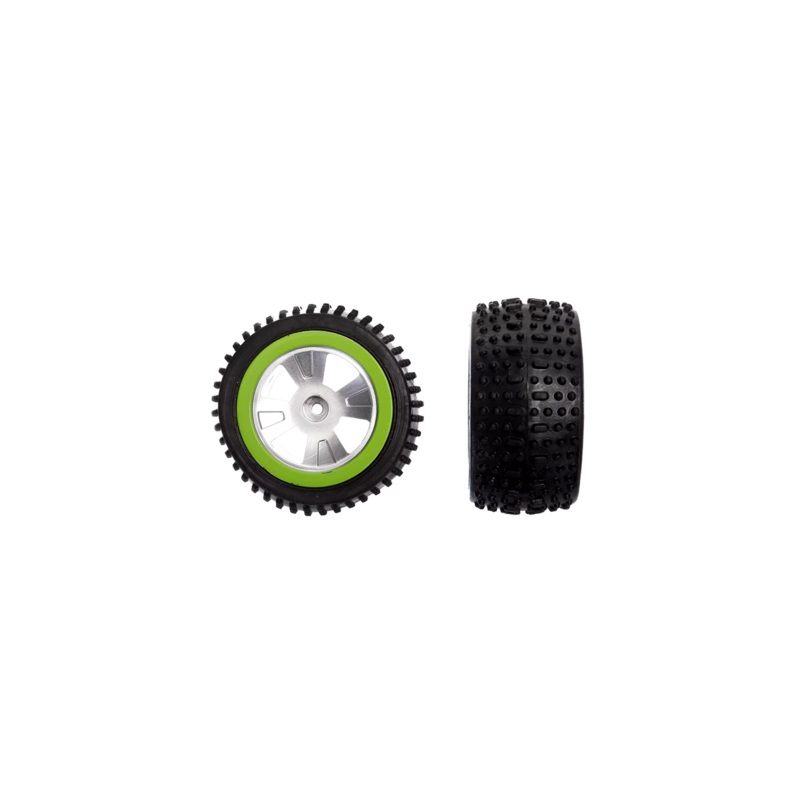 2 rear tyres with wheel rims for Green Cobra 3 (370201024)
