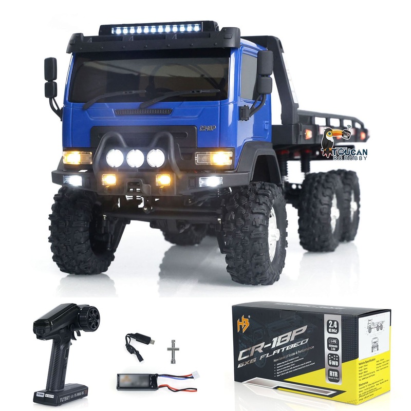 US STOCK CR18P Flatbed Truck 6×6 RTR RC Rock Crawler 1/18 Off-Road Truck 2-Speed Lights Simulation  Electric Vehicle Model