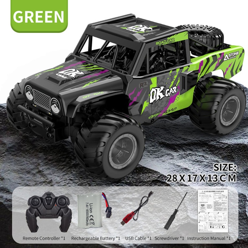 1:18 RC Off Road Car Q191 Waterproof Remote Control Amphibious Vehicle 360 Rotation Stunt Car Electric 4WD Ready To Run Battery Green
