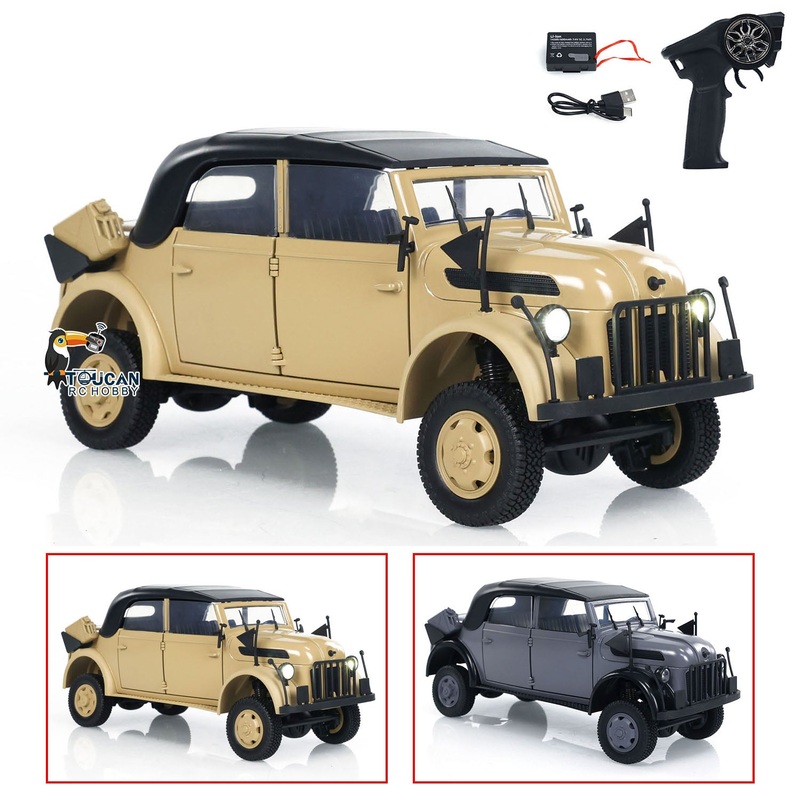 1/18 HG4-51 4×4 RC Command Vehicles 4WD Radio Control Off-road Car Model UPgraded Version Sound Light Smoke Unit ESC Servo Motor Yellow