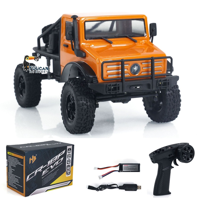 1/18 HobbyPlus CR18P 4WD RC Rock Off-road Vehicles Wireless Control Crawler Car Mini Toys Gifts for Children Adults Orange