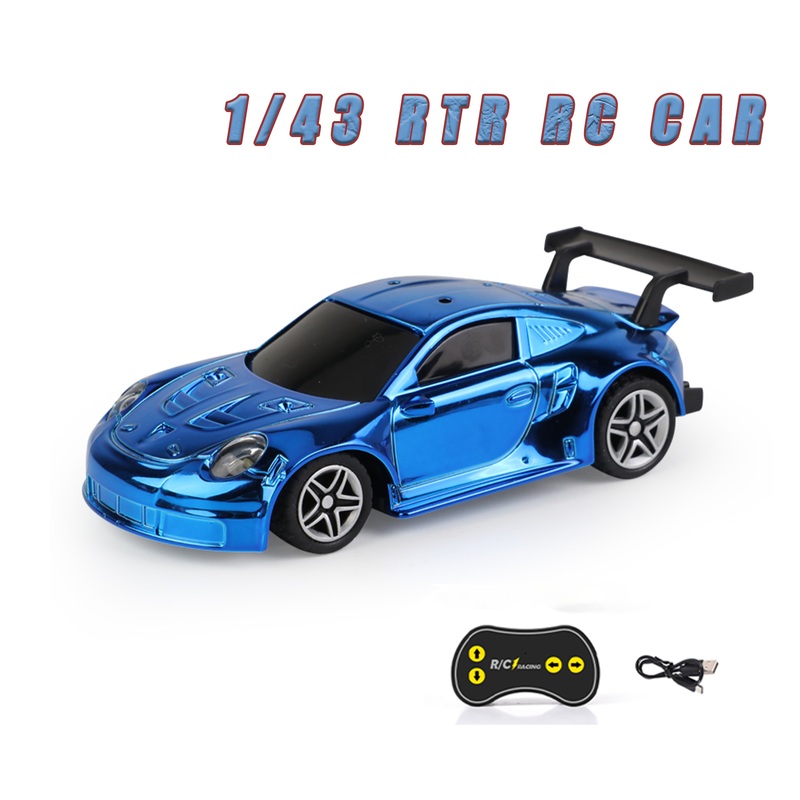 1/43 Scale RC Racing Car Remote Control Electric Vehicle LED lights RTR Ready to Run Mini Toy for Children Adults Type C USB A