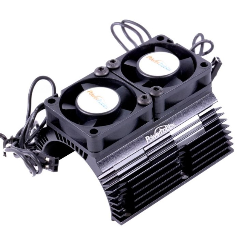 Power Hobby Heat Sink with Twin Turbo High Speed Cooling Fans (Assorted Colors) Green