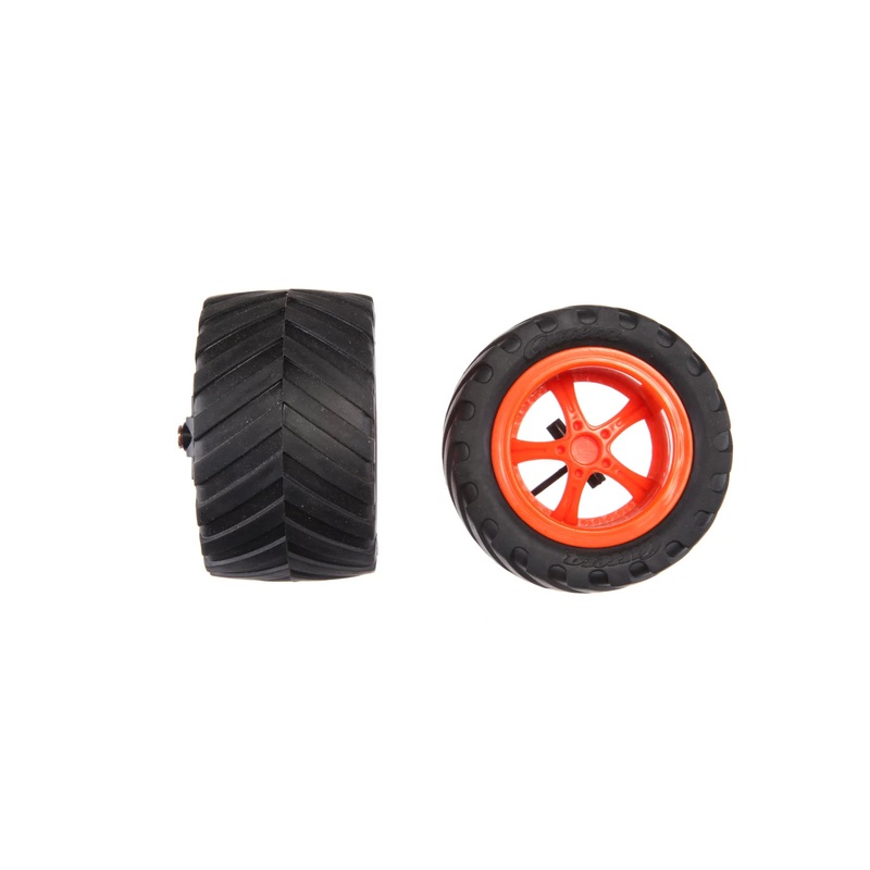 2 front wheels (tyres+wheel rims) + Wheel suspension for Carrera SUV, orange (181056)