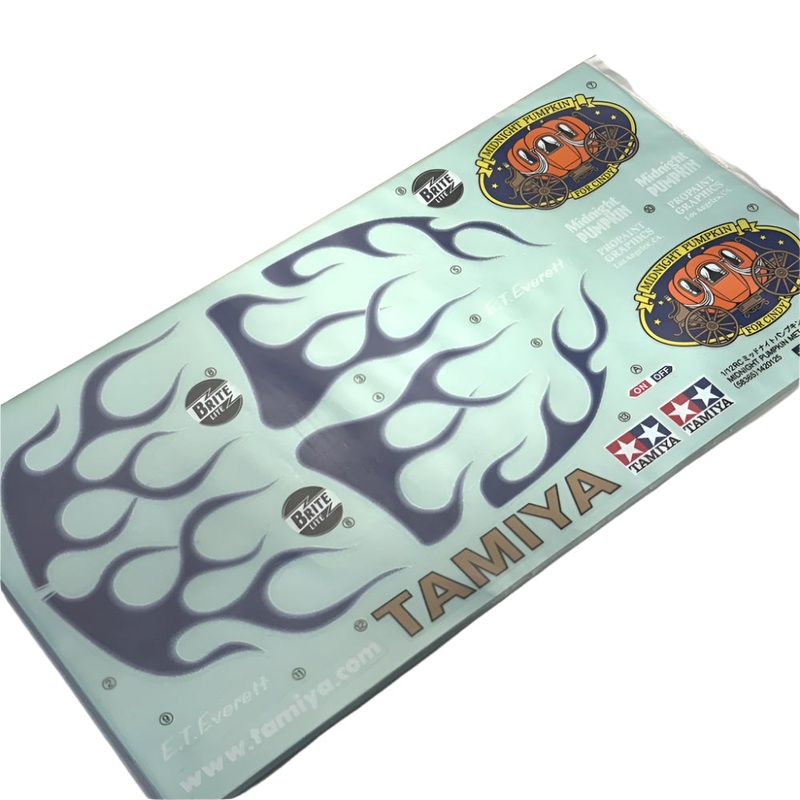 1-10 Livery: Blue Flames MIDNIGHT Decal Sticker Sheet [Tamiya] 9400378