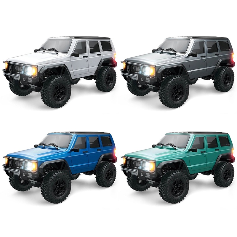 1/18 Four Wheel Drive Remote Control Rock Crawler 8562 RC Multi-Terrain Off Road Car 3Speed Motor ESC Servo Light System Battery Green